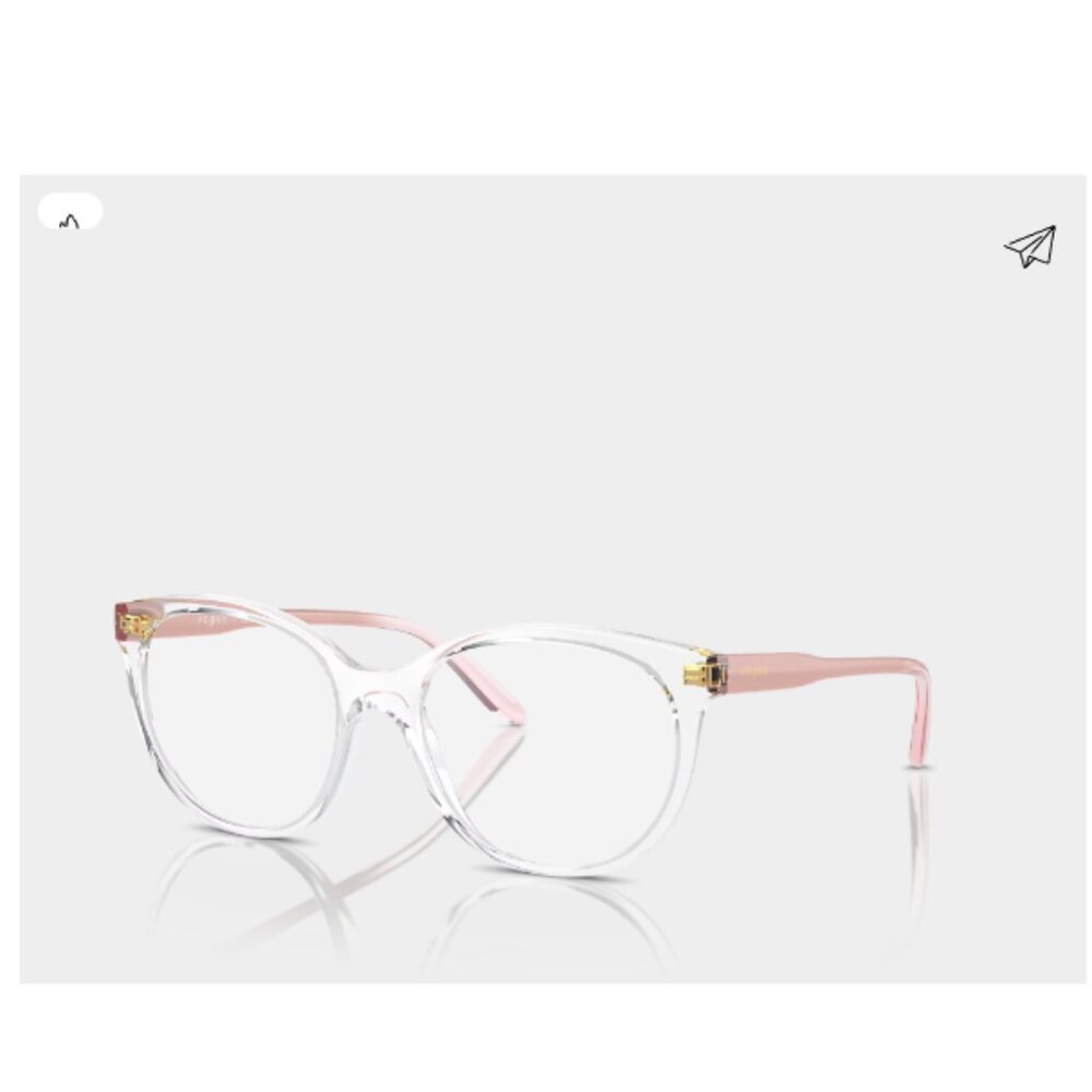 Vogue Eyeglasses Pink Transparent Round Eyeglasses Women